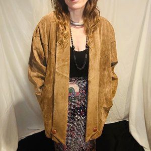 Vintage Suede Oversized Joanie Char 1980’s Jacket